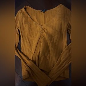 orange forever 21 lace scrunched long sleeve
